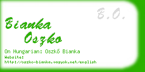 bianka oszko business card