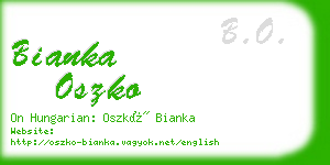 bianka oszko business card